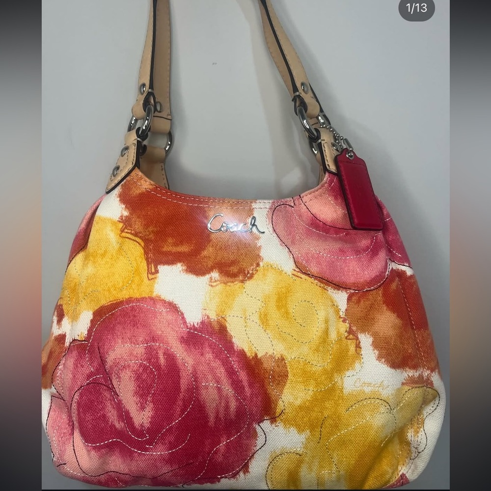 Coach Ashley Floral Hobo Handbag NWOT and matching Wallet EUC